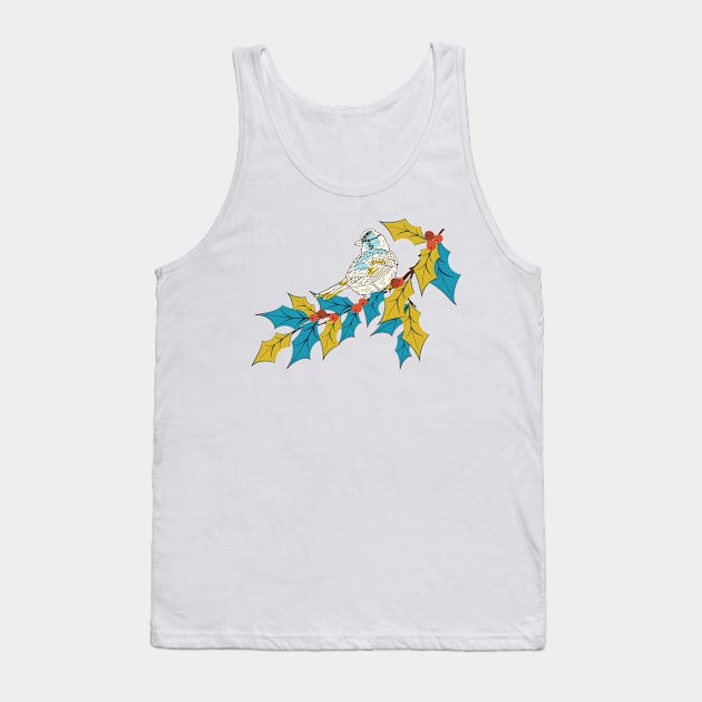 Colorful Holly Bird Design Tank Top by SWON Design